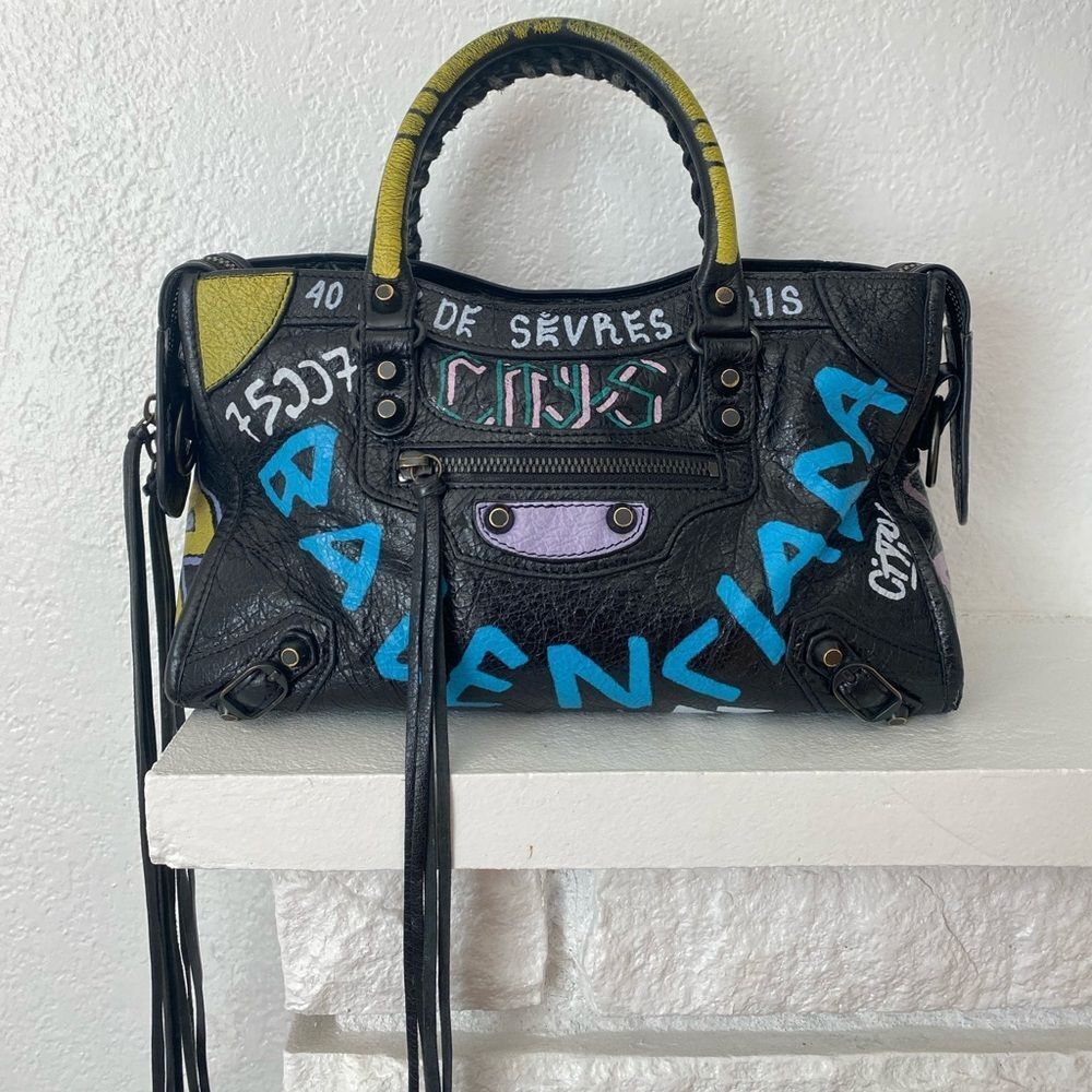 Balenciaga city graffiti bag